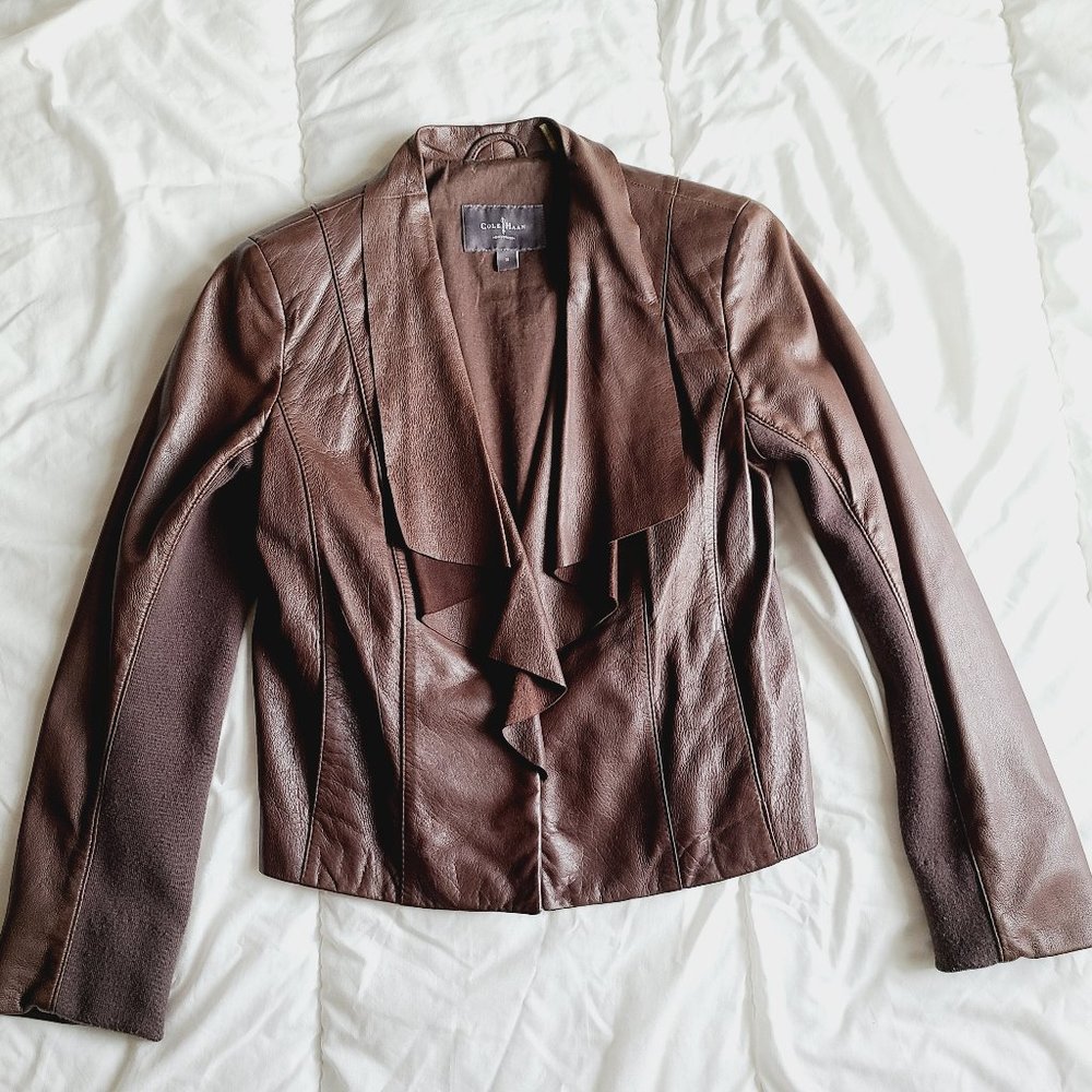 Cole Haan Lambskin Leather Jacket